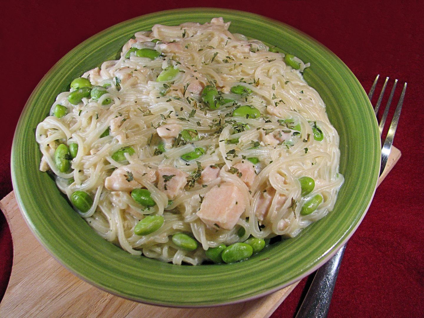 3.00 Dinner Edamame Parmesan Chicken Pasta Big Bear's Wife